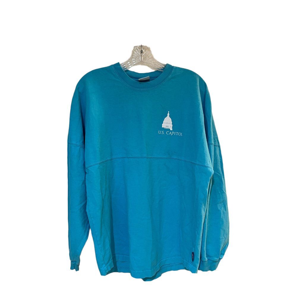 U.S. Capitol Washington D.C. Mens Spirit Jersey Turquoise Blue Spellout Sz S euc
